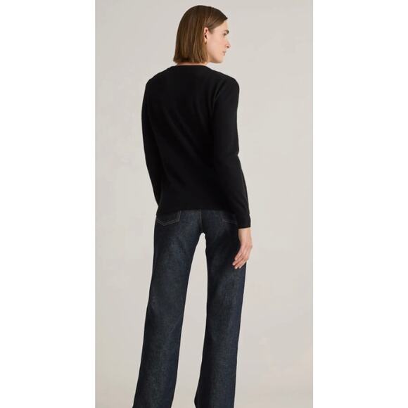 New! Quince Women’s Mongolian Cashmere Cardigan Black Buttons Sz L #135 - Picture 2 of 6